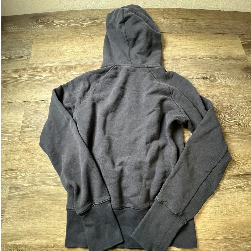 Nike Sportswear Hoodie Womens S Grey Full Zip Flocked Logo 503546-400 Athleisure